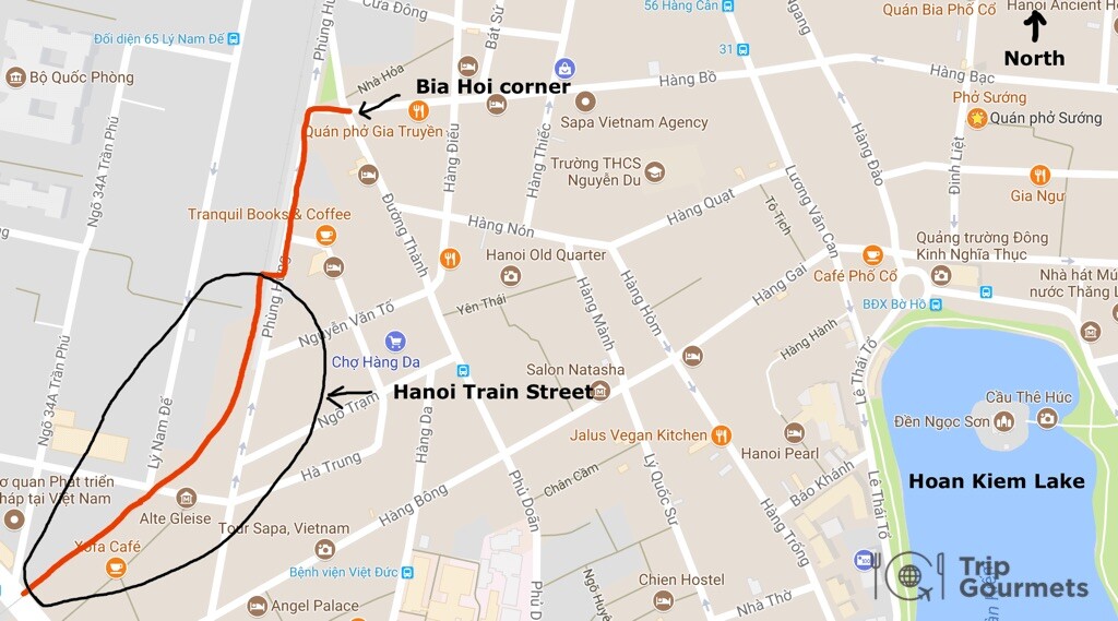 hanoi train street map