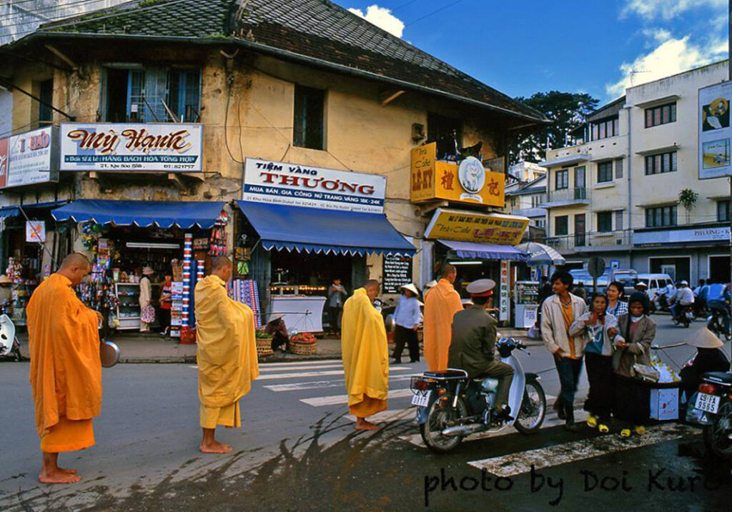 Monks Begging 1996 Dalat - A Real-Life Superhero In Vietnam. The Incredible Journey Of Jimmy Pham And KOTO