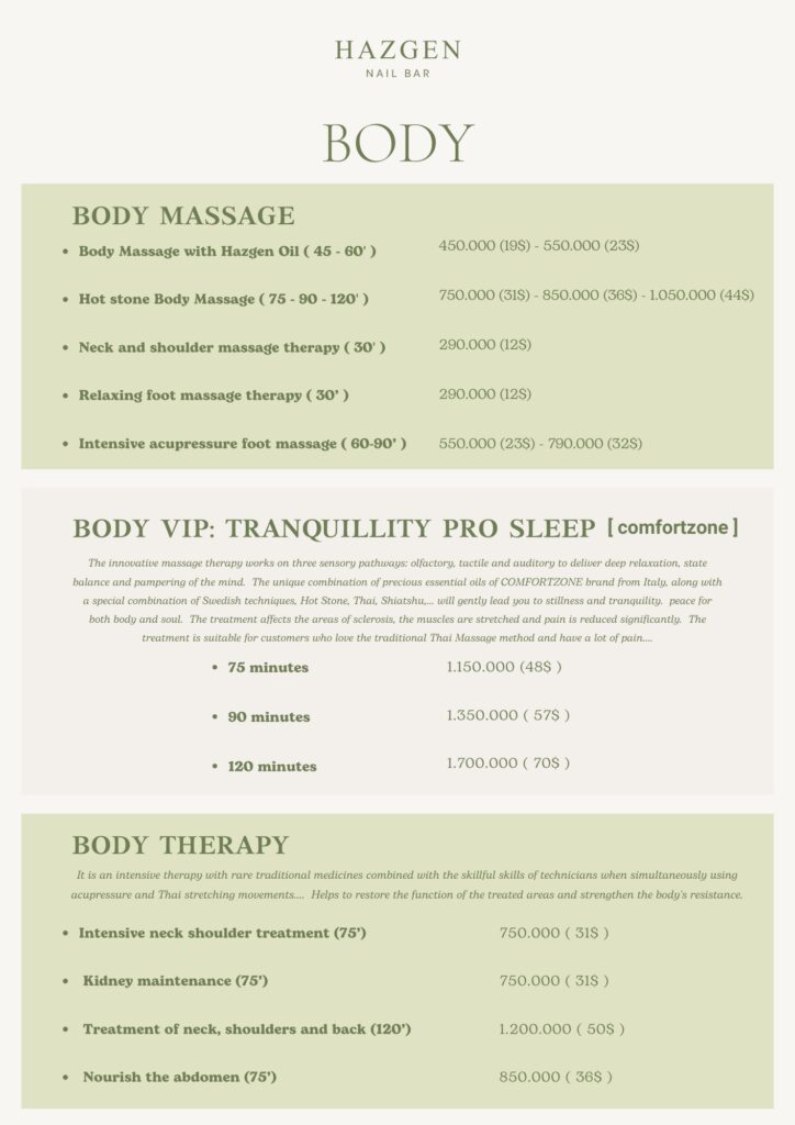 Hazgen Nail Bar 3 hazgen nail bar menu