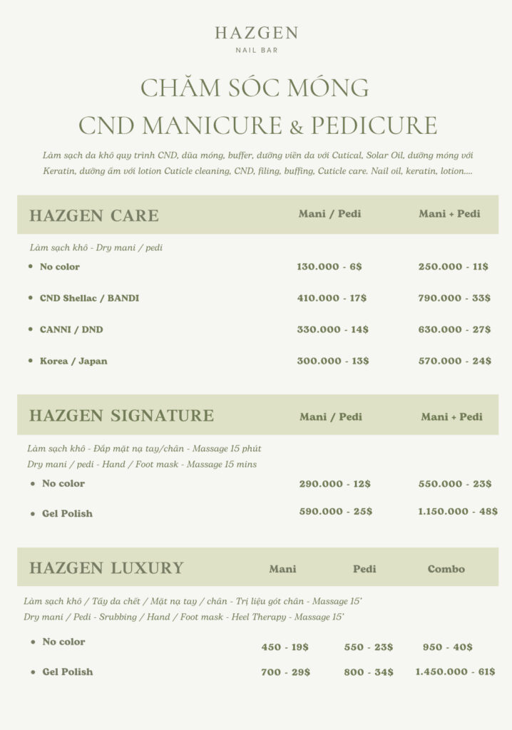 Hazgen Nail Bar 6 hazgen nail bar menu