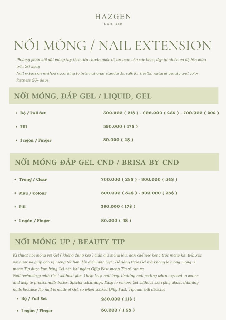 Hazgen Nail Bar 7 hazgen nail bar menu