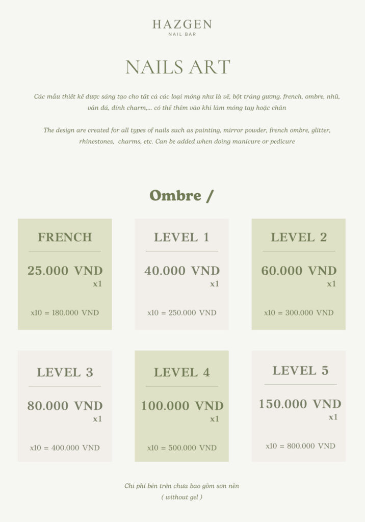 Hazgen Nail Bar 8 hazgen nail bar menu