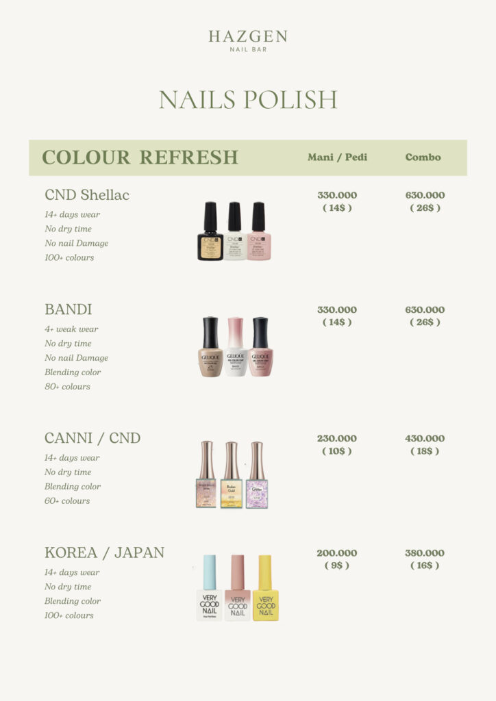 Hazgen Nail Bar 9 hazgen nail bar menu