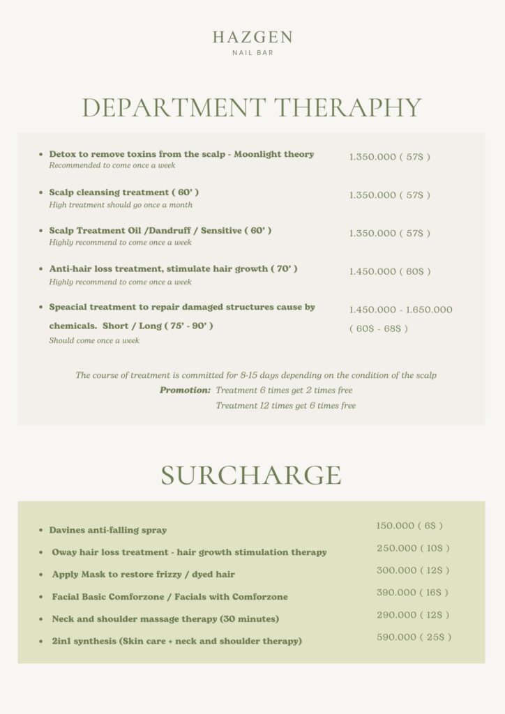 Hazgen Nail Bar 2 hazgen nail bar menu