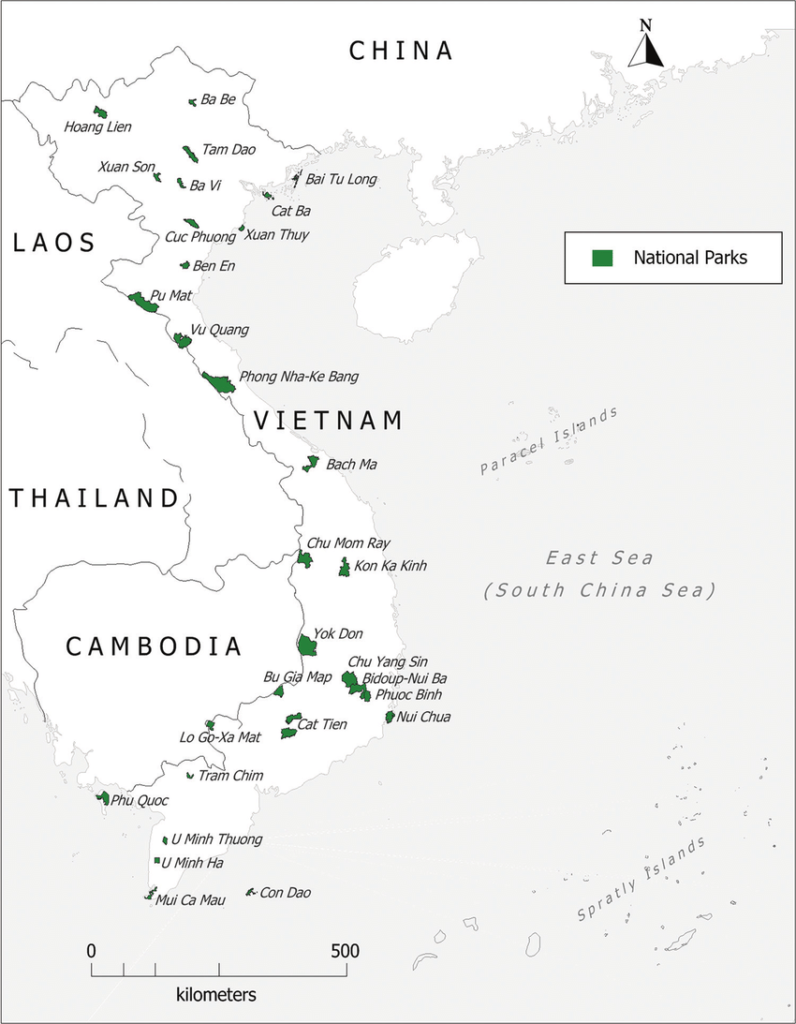 Distribution of the thirty national parks Vietnam Source Adapted to IUCN and UNEPWCMC - Exploring The North: 7 Captivating National Parks In Vietnam