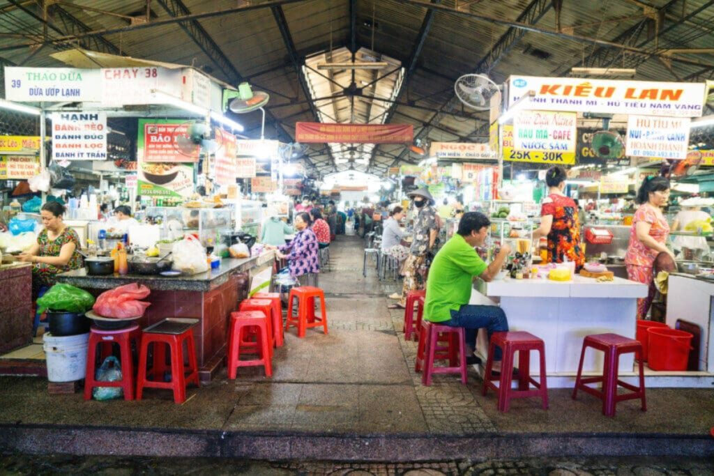 6. Street food stalls at tan dinh market - 10 Night Markets in Ho Chi Minh City for Food & Shopping